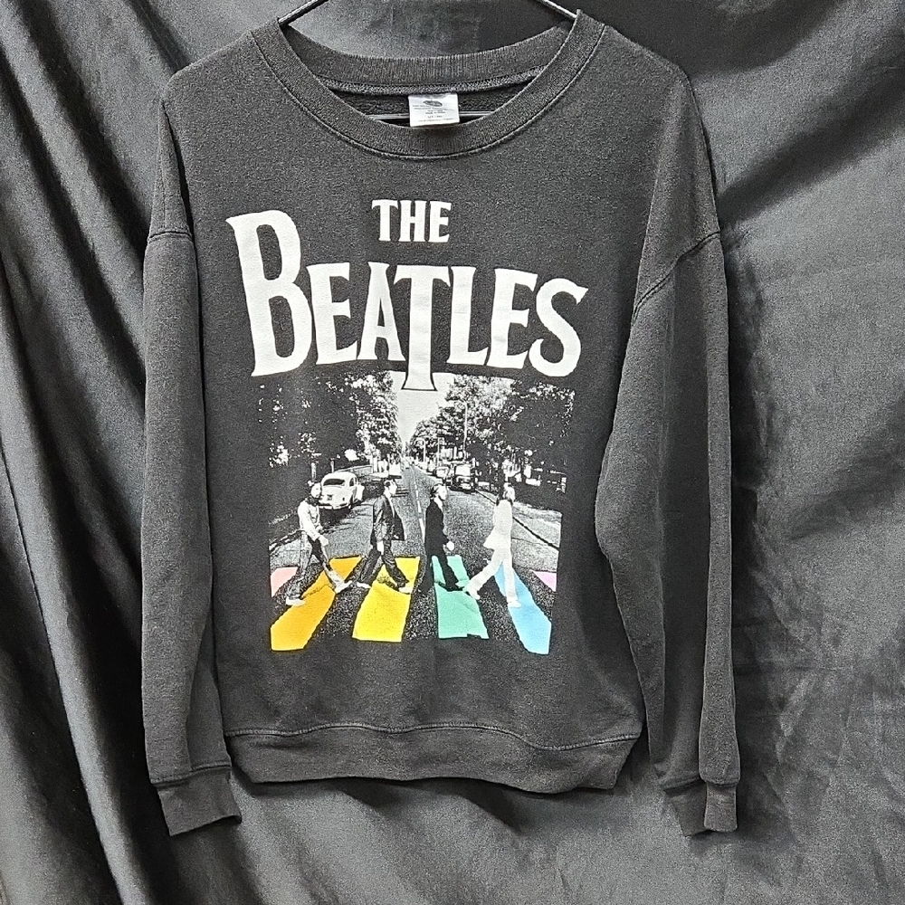 The Beatles Gray Sweatshirt with Colorful Abbey Road Design